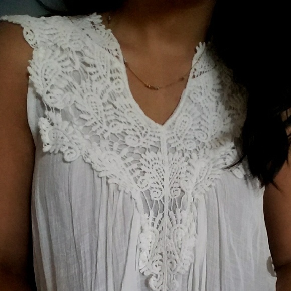 WHITE CROCHET TUNIC TOP - Picture 5 of 5